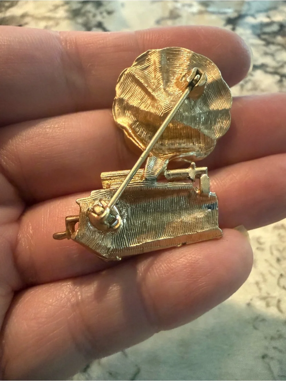 Lot of Six Gold-Tone Jewelry‎ pieces incl Monet Ecology Flag Charm Brooch Pins